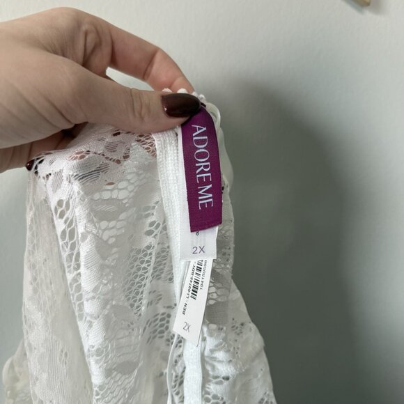 NWT Adore Me Lingerie Bodysuit Lace Leotard With Garter Belt Straps - Size 2X - Picture 7 of 7